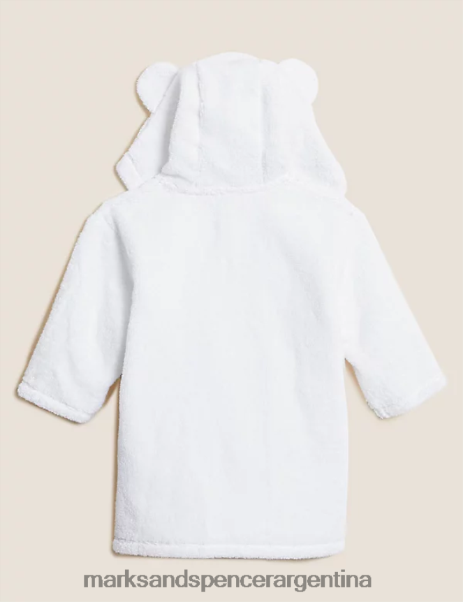 Marks & Spencer bebé bata de baño con capucha de puro algodón accesorios blanco 46VL7796