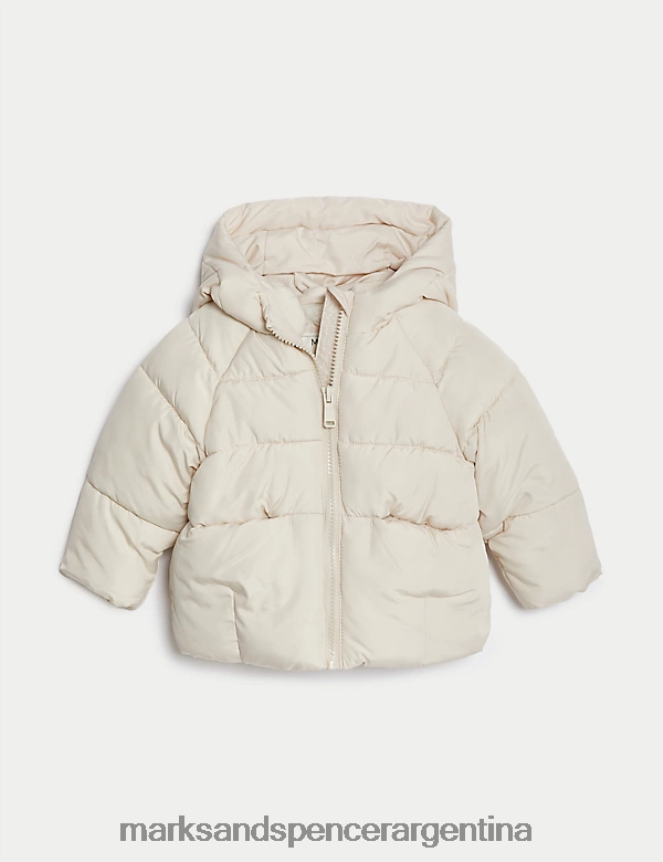 Marks & Spencer bebé chaqueta acolchada ligera Stormwear ropa mezcla de crema 46VL7768