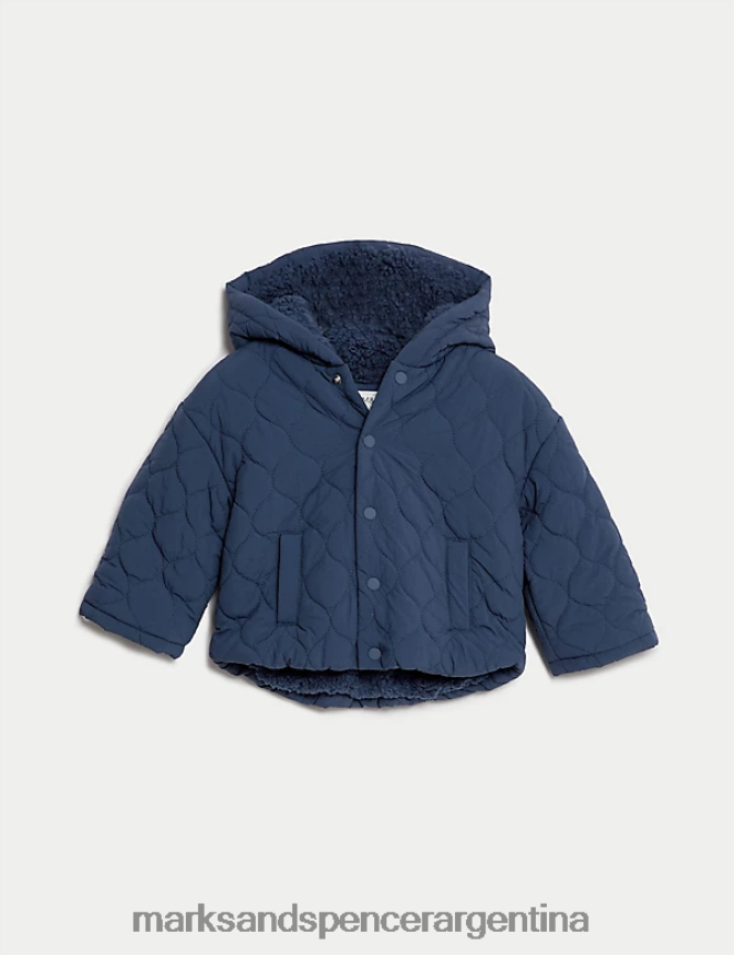Marks & Spencer bebé chaqueta con capucha ropa mezcla azul marino 46VL7592