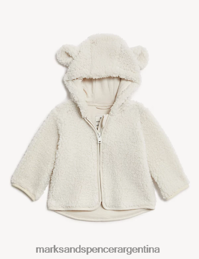 Marks & Spencer bebé chaqueta de borreguito con capucha ropa crema 46VL7632