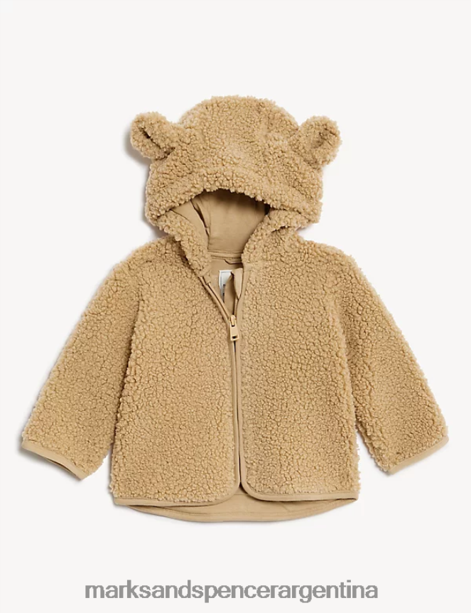 Marks & Spencer bebé chaqueta de borreguito con capucha ropa visón 46VL7264