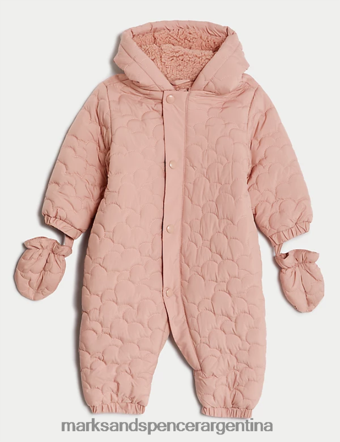 Marks & Spencer bebé traje de nieve acolchado ropa rosa 46VL7676