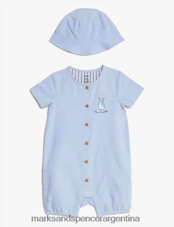 Marks & Spencer bebé Conjunto de 2 piezas de Peter Rabbit de puro algodón ropa mezcla azul 46VL7400