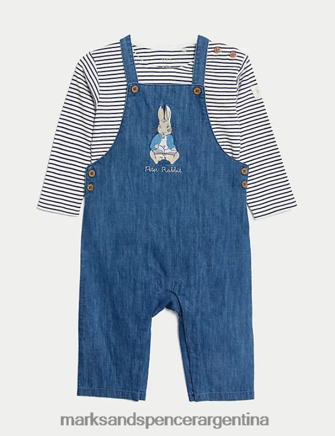 Marks & Spencer bebé Conjunto de 2 piezas de Peter Rabbit de puro algodón ropa mezclilla 46VL7336