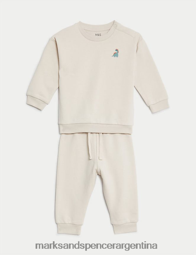 Marks & Spencer bebé Conjunto de suéter y jogging rico en algodón de 2 piezas ropa calicó 46VL7590