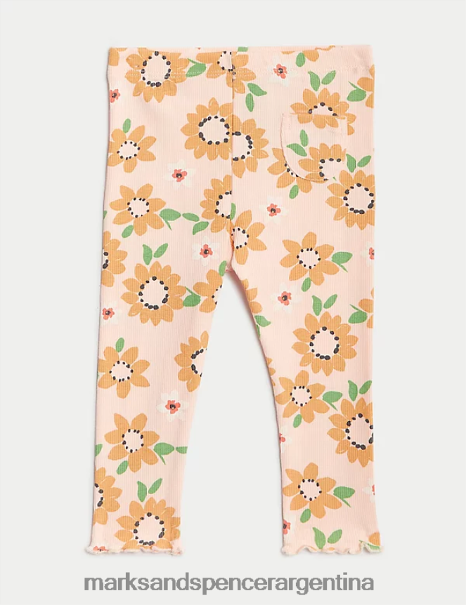 Marks & Spencer bebé Traje de girasol rico en algodón de 2 piezas ropa mezcla de durazno 46VL7726