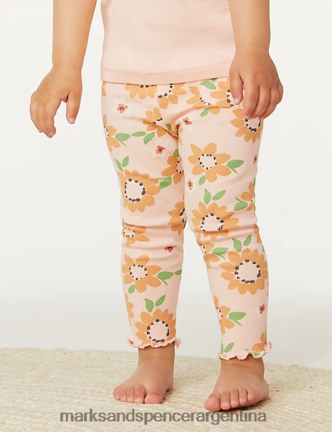 Marks & Spencer bebé Traje de girasol rico en algodón de 2 piezas ropa mezcla de durazno 46VL7726
