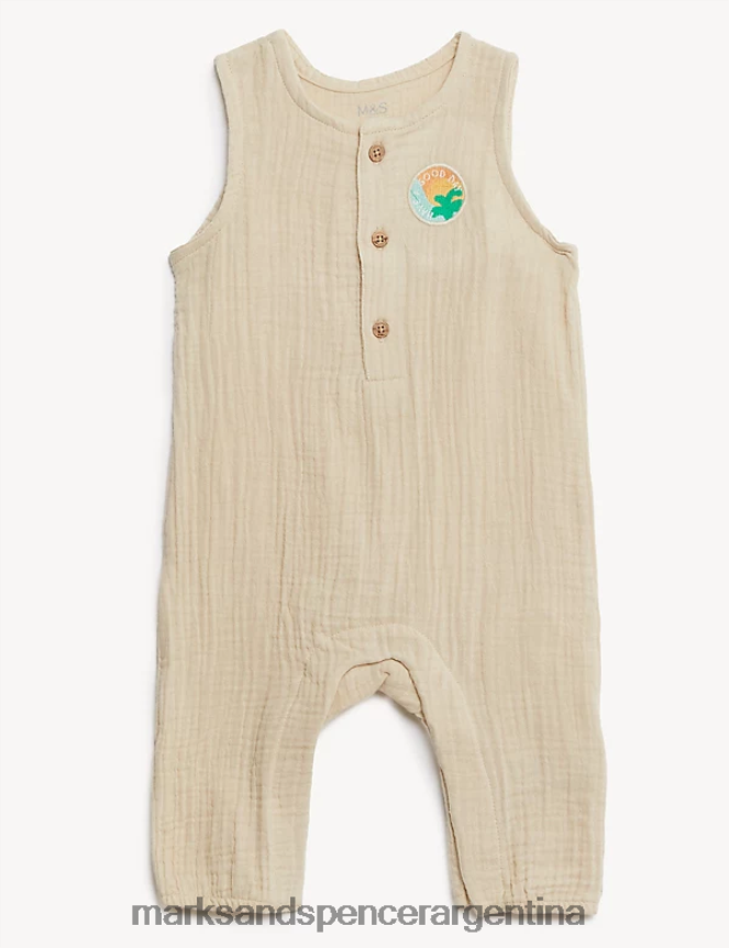 Marks & Spencer bebé mameluco de puro algodón ropa piedra 46VL7438