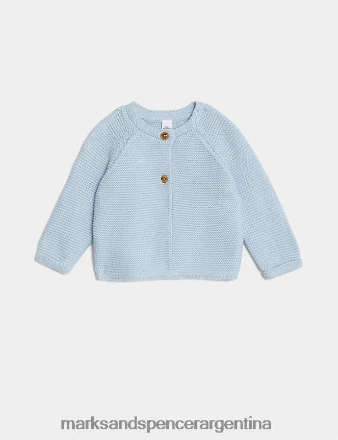 Marks & Spencer bebé cárdigan de punto de puro algodón ropa azul hielo 46VL7582