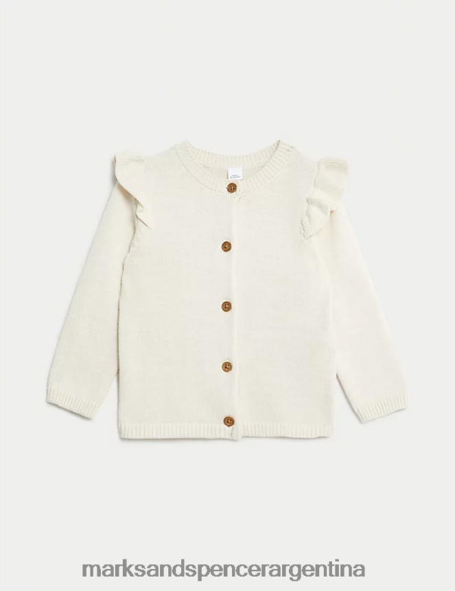 Marks & Spencer bebé cárdigan de punto de puro algodón ropa crema 46VL7822