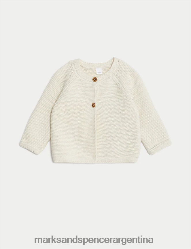 Marks & Spencer bebé cárdigan de puro algodón ropa mezcla blanca 46VL7580