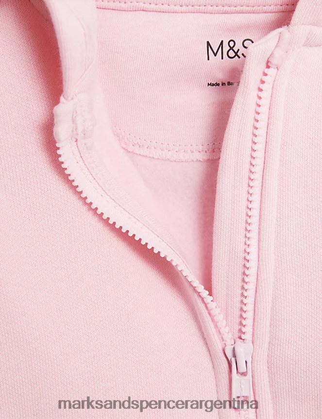 Marks & Spencer bebé sudadera con capucha rica en algodón ropa rosa 46VL7694