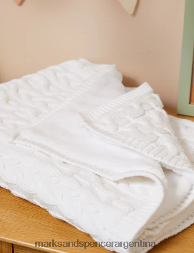 Marks & Spencer bebé chal de lana tejido con ochos de puro algodón ropa mezcla de crema 46VL7550