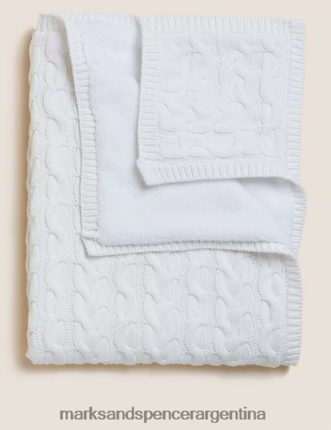 Marks & Spencer bebé chal de lana tejido con ochos de puro algodón ropa mezcla de crema 46VL7550