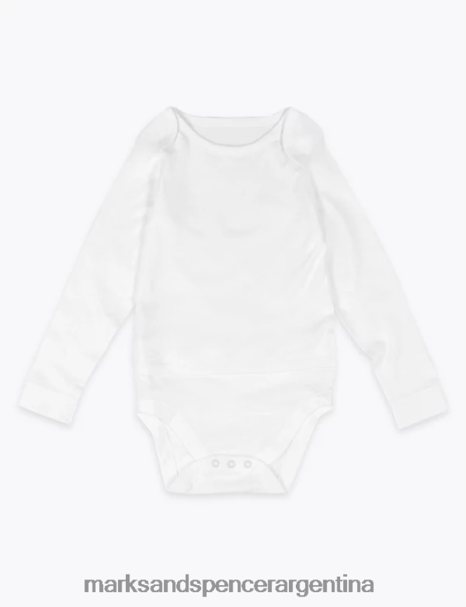 Marks & Spencer bebé body adaptable de puro algodón ropa blanco 46VL7466