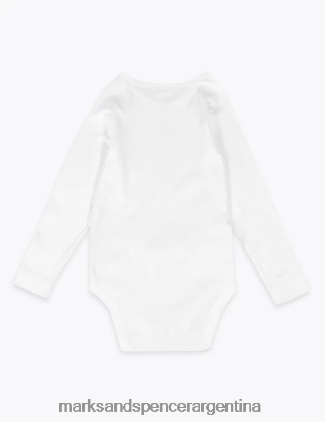 Marks & Spencer bebé body adaptable de puro algodón ropa blanco 46VL7466