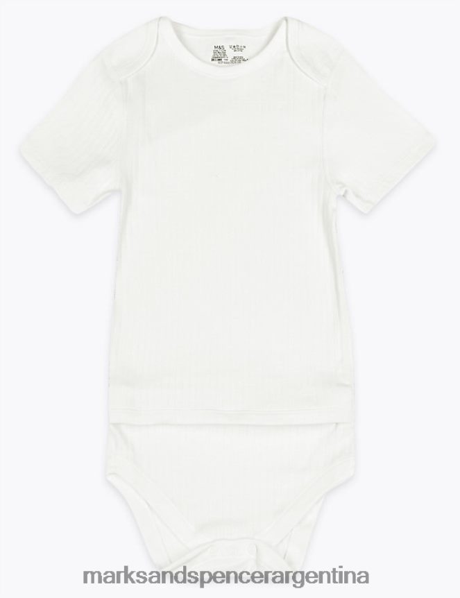 Marks & Spencer bebé body adaptable de puro algodón ropa blanco 46VL7526