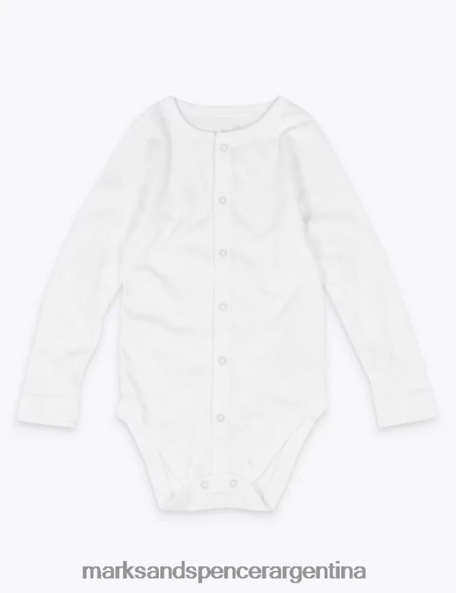 Marks & Spencer bebé body de algodón adaptable ropa blanco 46VL7380
