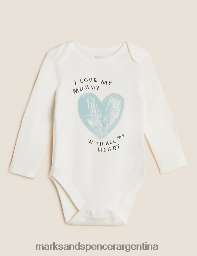Marks & Spencer bebé body de puro algodón con eslogan de momia ropa marga gris 46VL7344