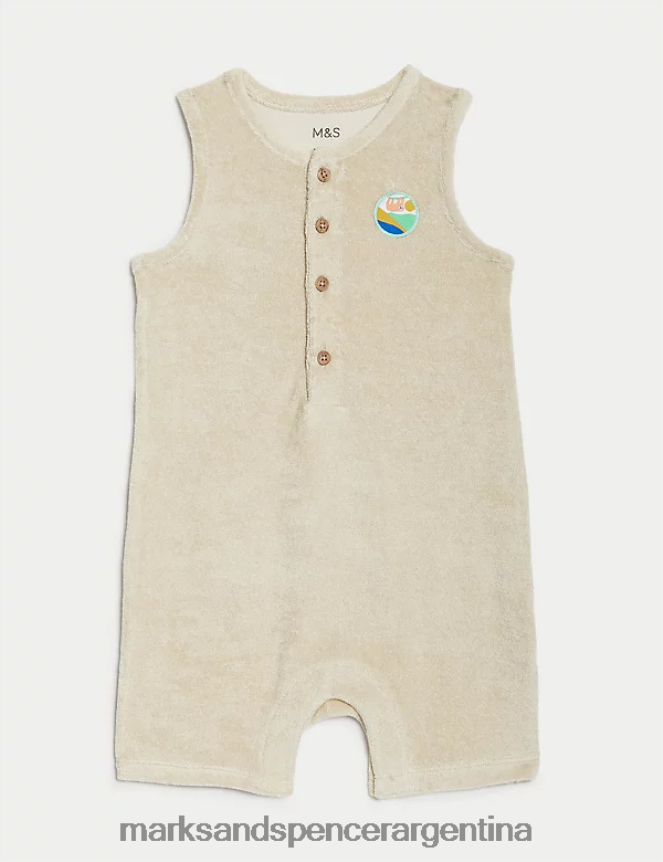 Marks & Spencer bebé mameluco rico en algodón ropa piedra 46VL7454