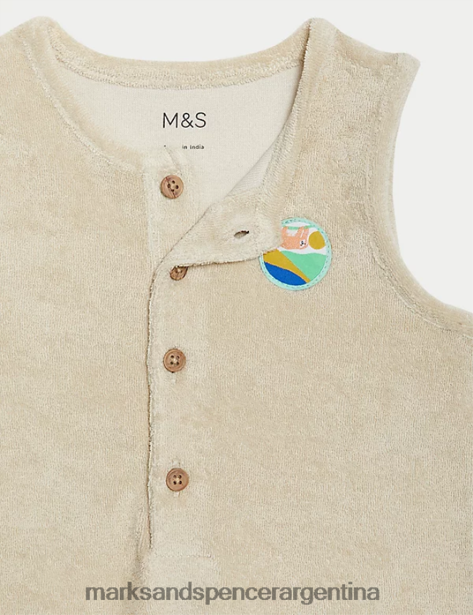 Marks & Spencer bebé mameluco rico en algodón ropa piedra 46VL7454