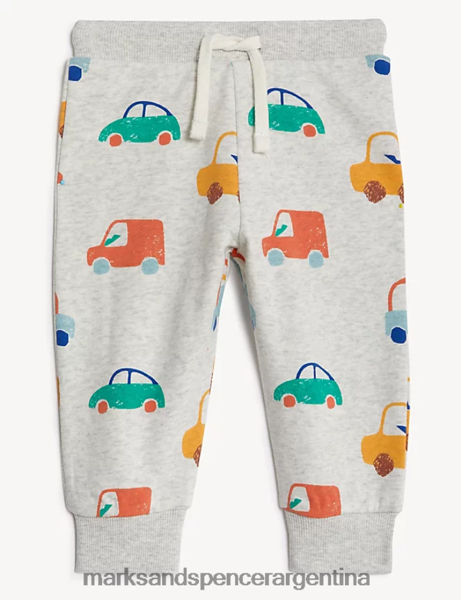 Marks & Spencer bebé joggers con diseño de coche rico en algodón ropa marga gris 46VL7378