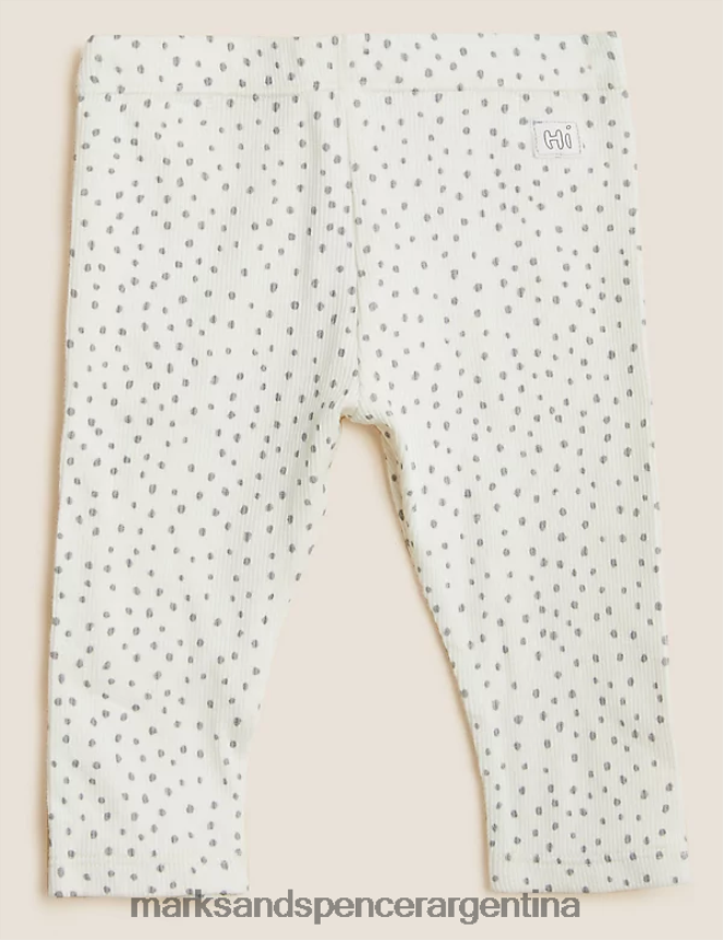 Marks & Spencer bebé leggings con lunares ricos en algodón ropa mezcla de marfil 46VL7792