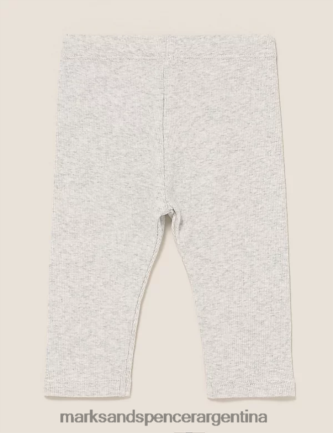 Marks & Spencer bebé leggings de canalé ricos en algodón ropa gris claro 46VL8004