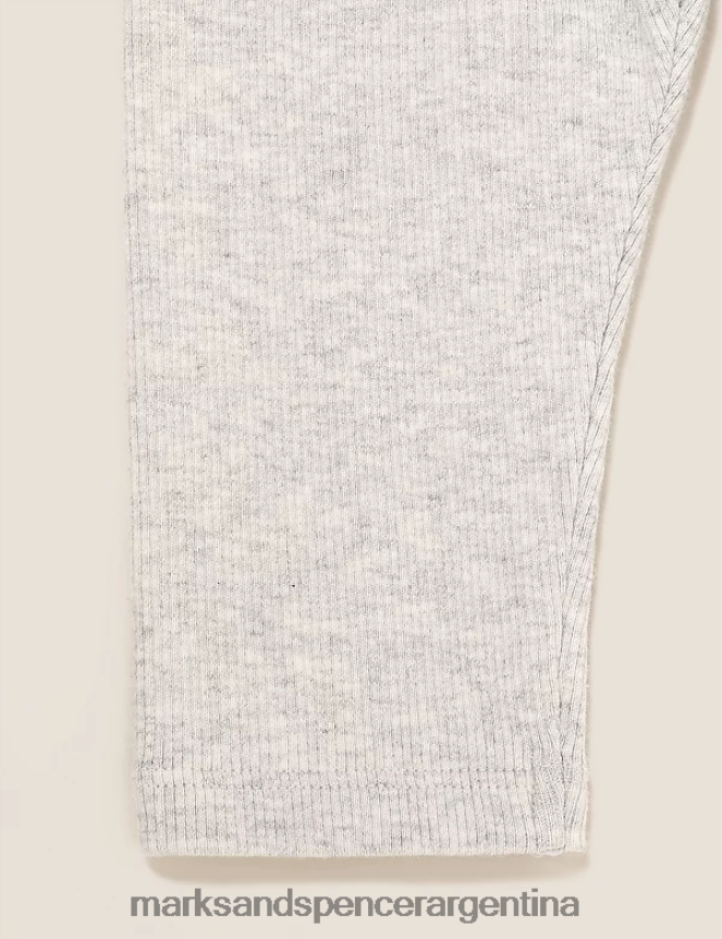 Marks & Spencer bebé leggings de canalé ricos en algodón ropa gris claro 46VL8004