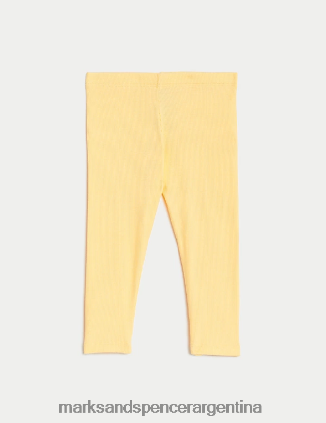 Marks & Spencer bebé leggings ricos en algodón ropa amarillo 46VL7630