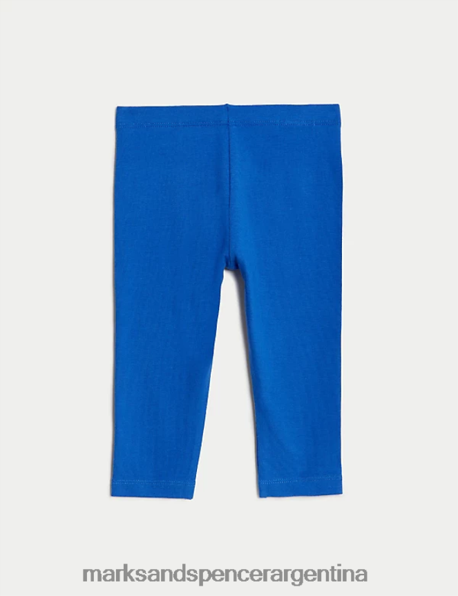 Marks & Spencer bebé leggings ricos en algodón ropa azul brillante 46VL7346