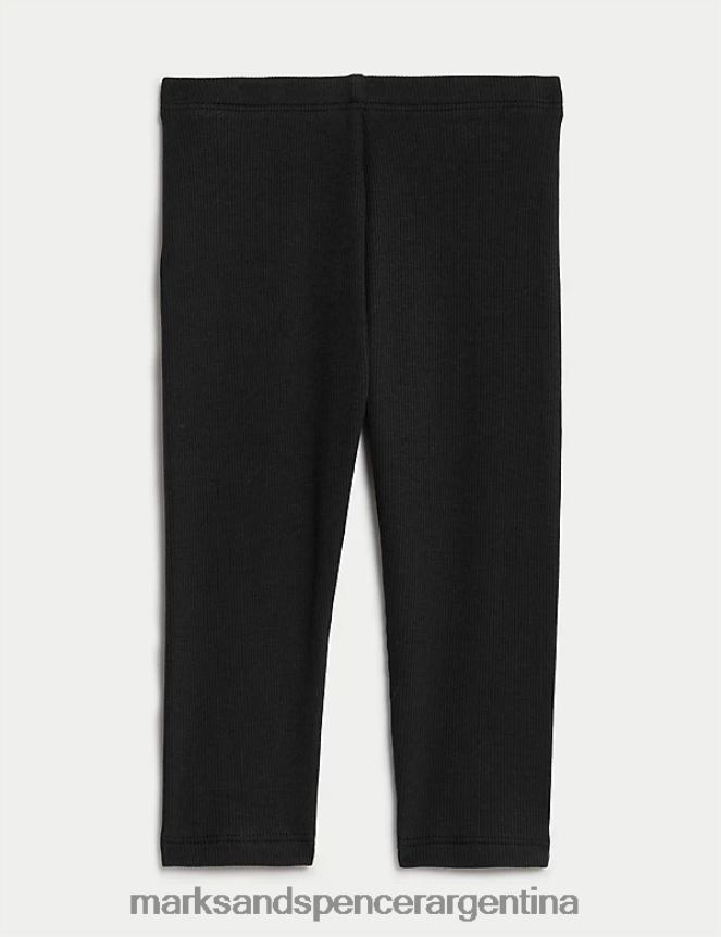 Marks & Spencer bebé leggings ricos en algodón ropa negro 46VL7948