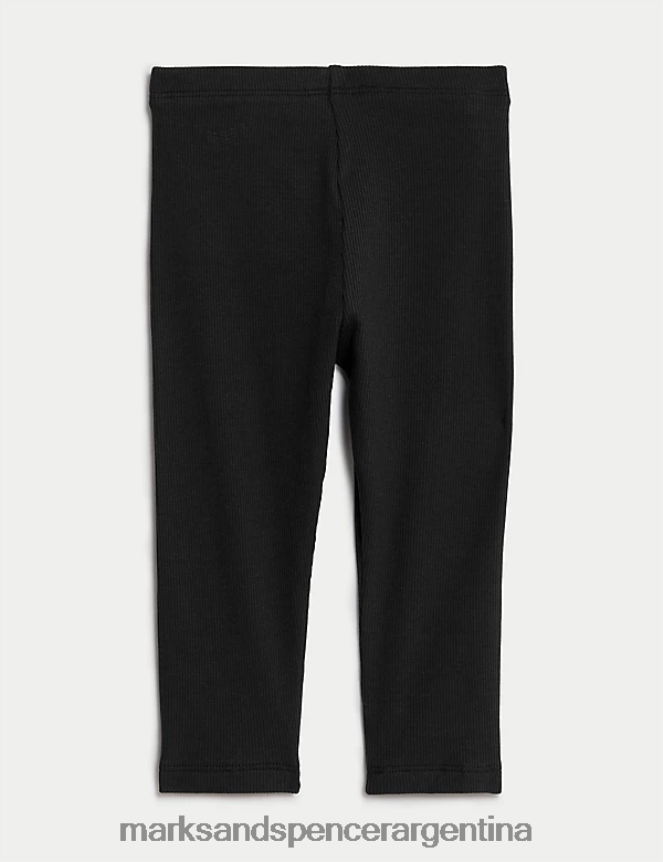 Marks & Spencer bebé leggings ricos en algodón ropa negro 46VL7948