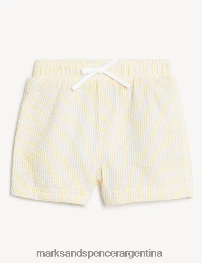 Marks & Spencer bebé shorts de baño de sirsaca en mezcla de algodón ropa mezcla amarilla 46VL7414