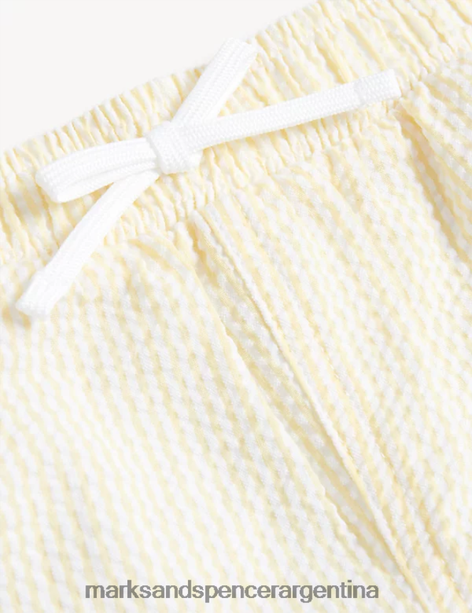 Marks & Spencer bebé shorts de baño de sirsaca en mezcla de algodón ropa mezcla amarilla 46VL7414