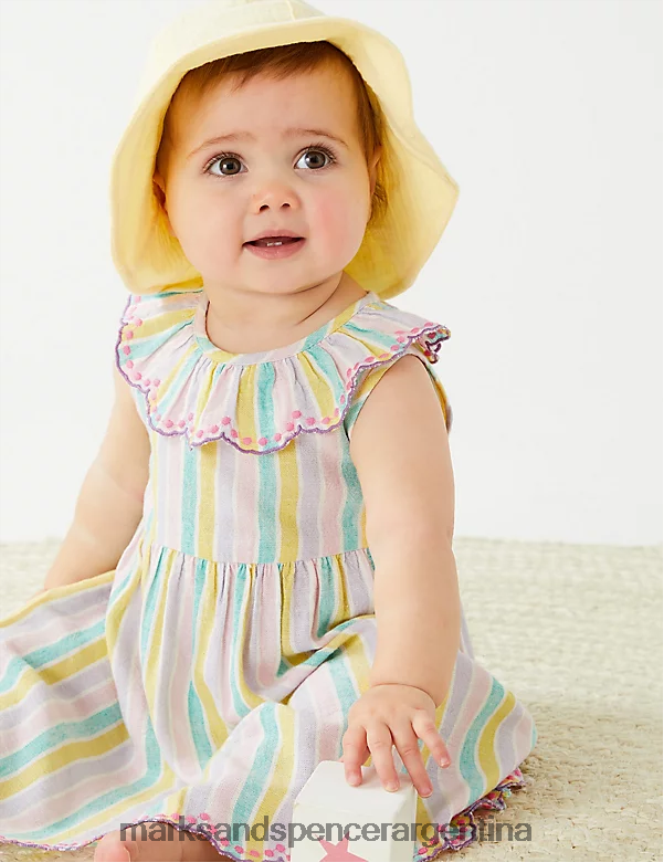 Marks & Spencer bebé vestido a rayas ropa multi 46VL7644