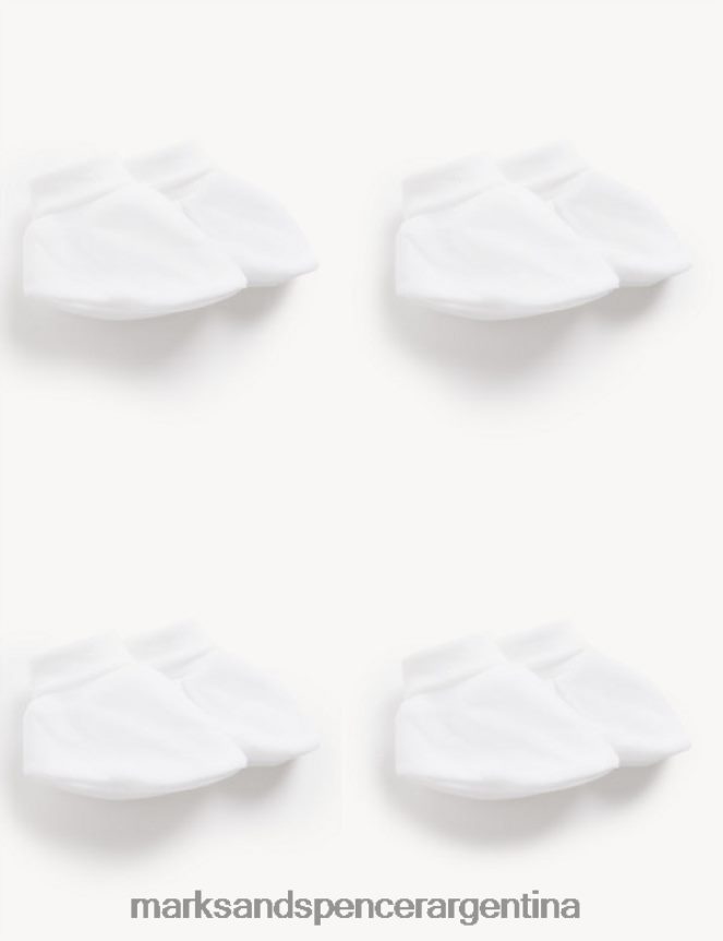 Marks & Spencer bebé Paquete de 4 botines de puro algodón ropa blanco 46VL7358