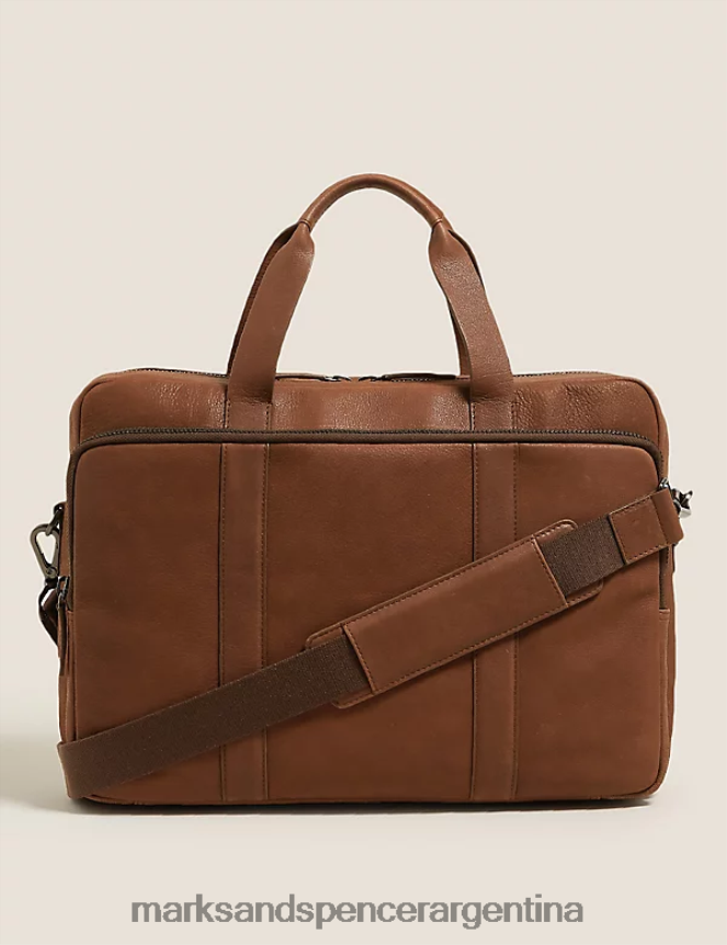 Marks & Spencer hombres maletín de cuero accesorios marrón 46VL5660