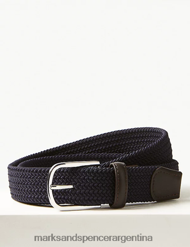 Marks & Spencer hombres cinturón tejido elástico accesorios Armada 46VL5814