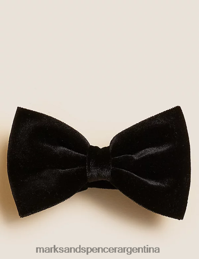 Marks & Spencer hombres pajarita de terciopelo accesorios negro 46VL5760