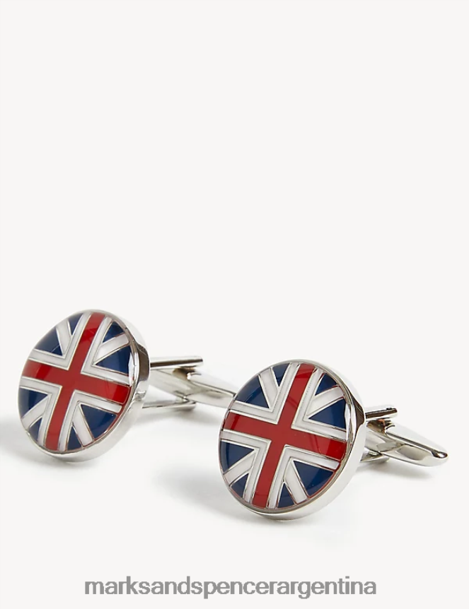 Marks & Spencer hombres Gemelos Union Jack accesorios mezcla de plata 46VL5142