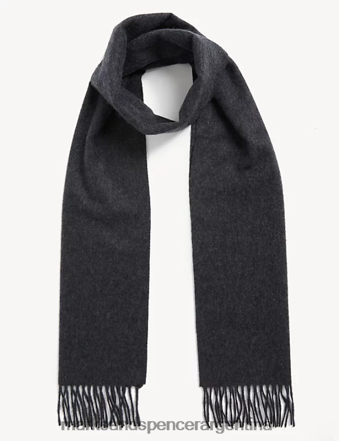 Marks & Spencer hombres bufanda de pura cachemira accesorios mezcla de carbón 46VL6794
