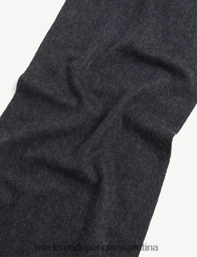 Marks & Spencer hombres bufanda de pura cachemira accesorios mezcla de carbón 46VL6794