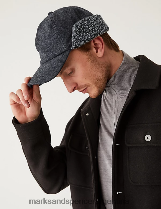 Marks & Spencer hombres gorra de béisbol borg con termocalentamiento accesorios gris 46VL7028
