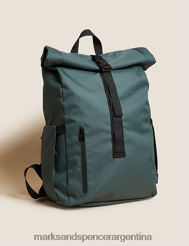 Marks & Spencer hombres mochila protectora de poliéster reciclado accesorios verde 46VL7144
