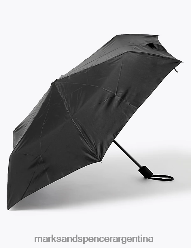 Marks & Spencer hombres Paraguas de poliéster reciclado con windtech. accesorios negro 46VL6530