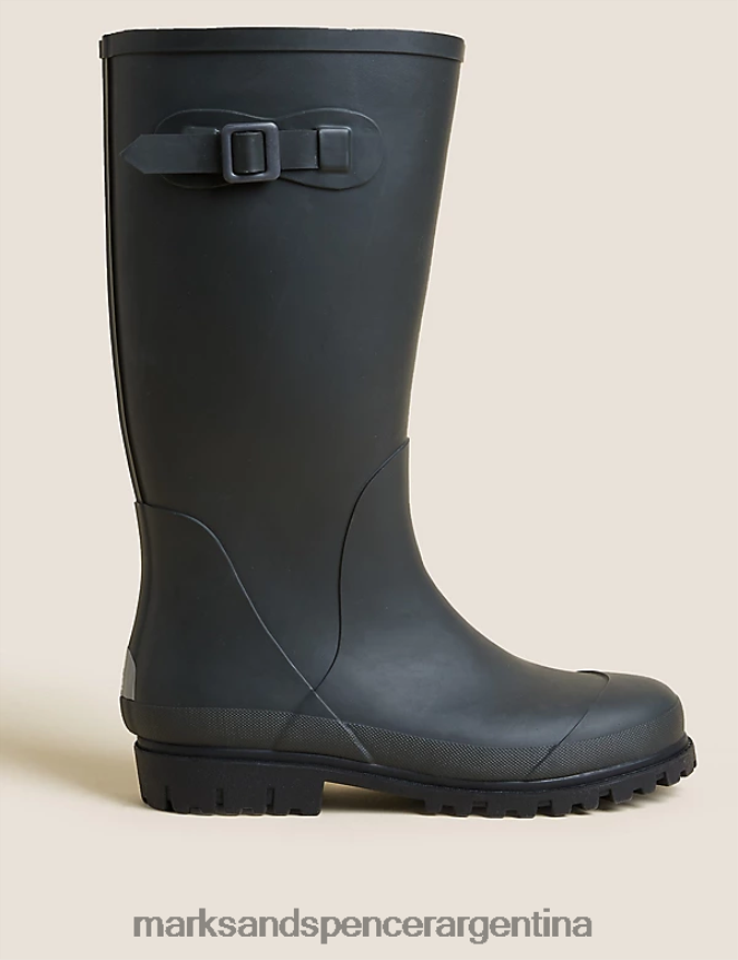 Marks & Spencer hombres botas de agua con forro polar calzado verde 46VL6922
