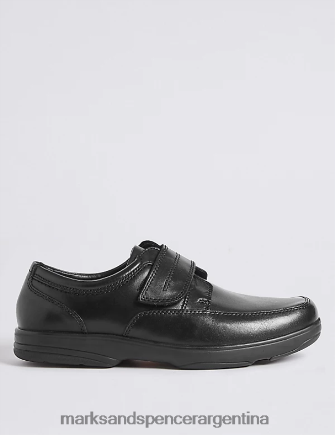 Marks & Spencer hombres zapatos airflex de piel con ajuste ancho calzado negro 46VL7148