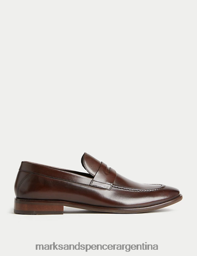 Marks & Spencer hombres mocasines de cuero calzado marrón 46VL5568