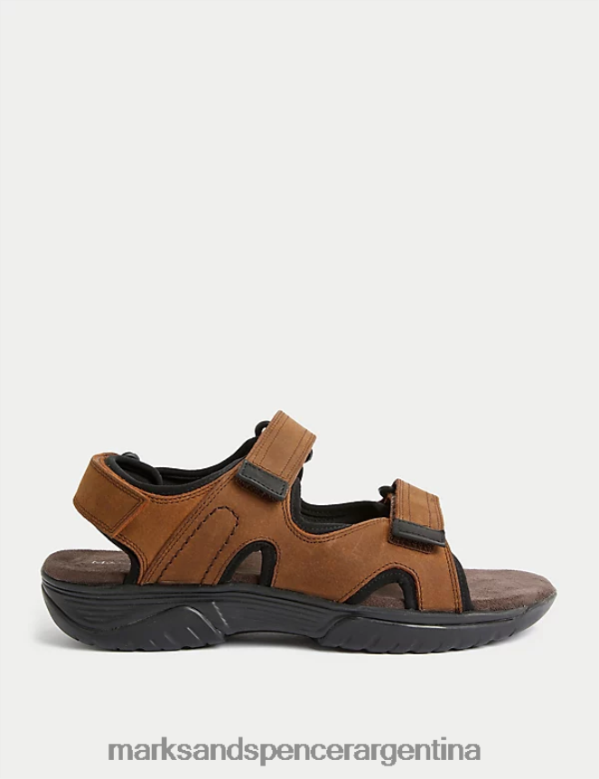 Marks & Spencer hombres sandalias con cinta adhesiva calzado marrón 46VL6930